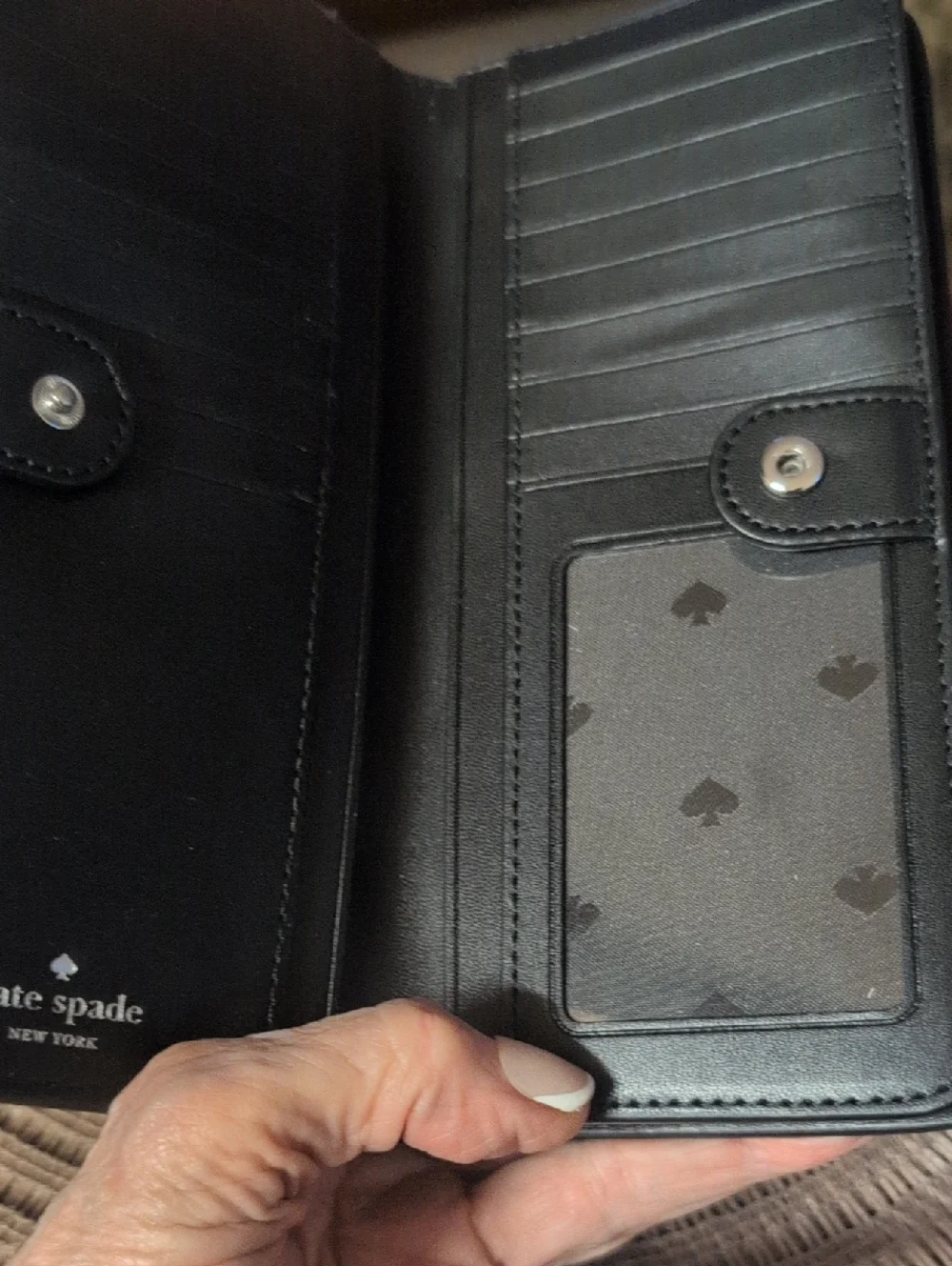 Kate Spade Black Pebbled Leather  Wrist Wallet